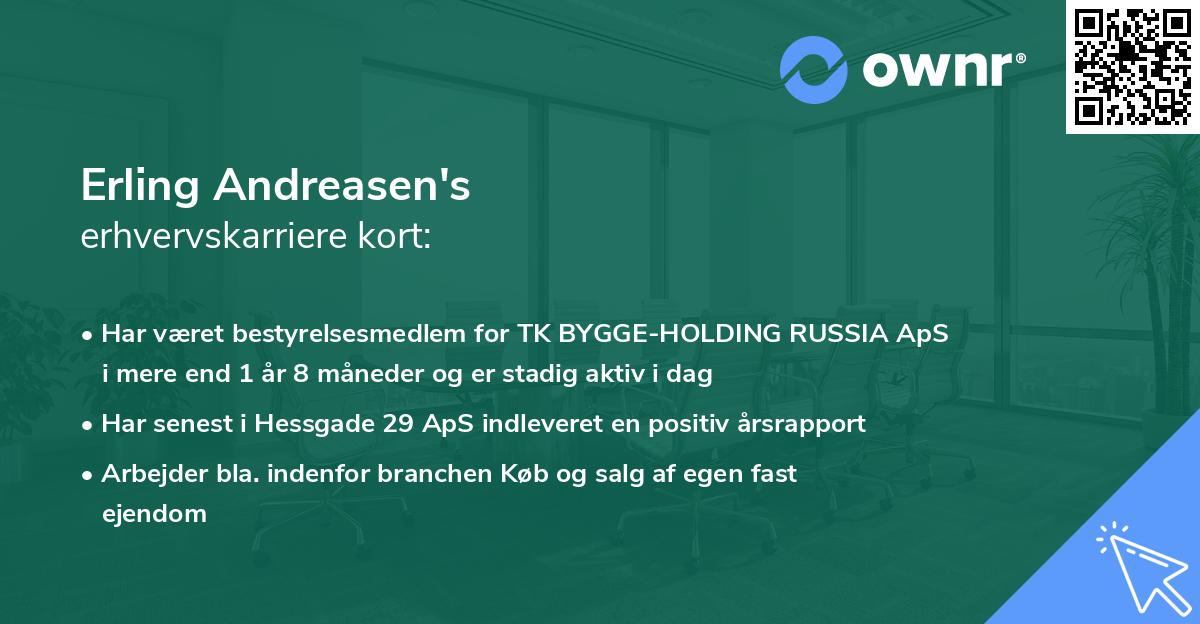 Erling Andreasen's erhvervskarriere kort