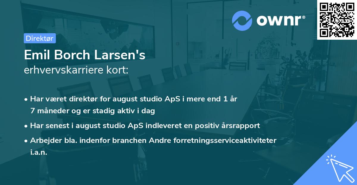 Emil Borch Larsen's erhvervskarriere kort