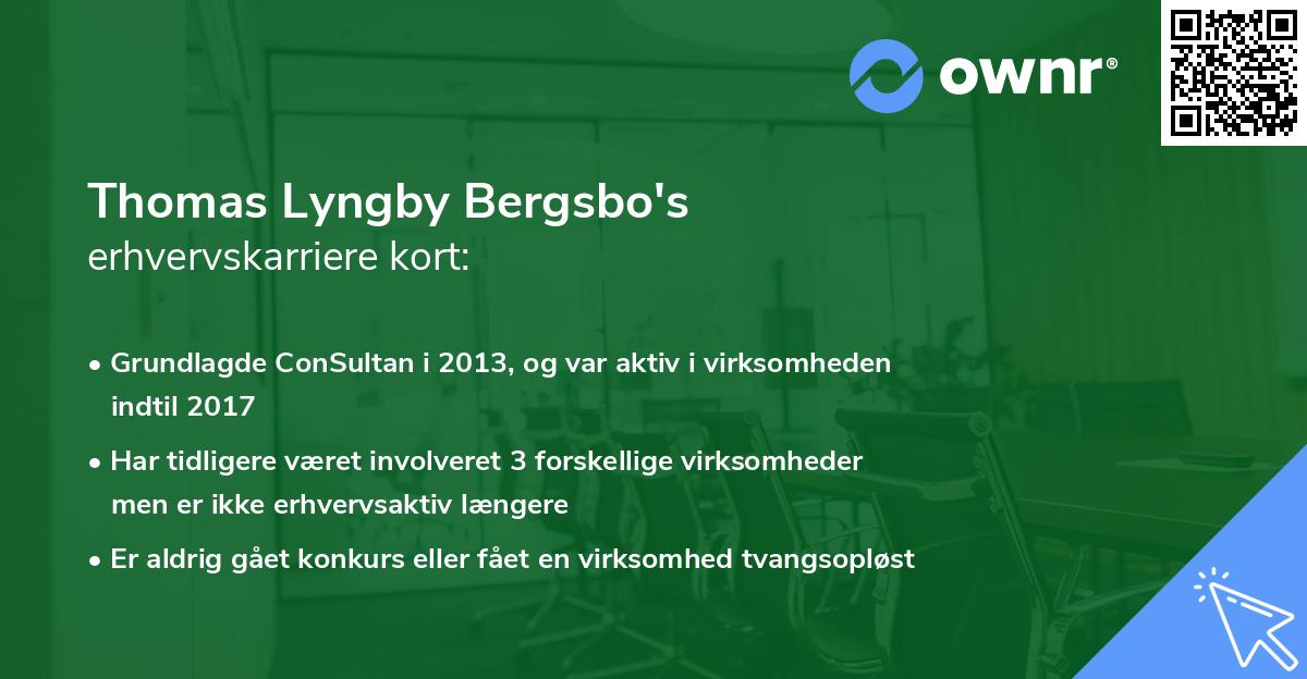 Thomas Lyngby Bergsbo's erhvervskarriere kort
