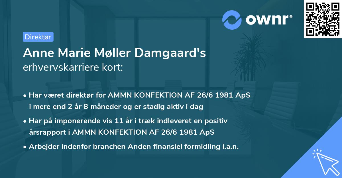 Anne Marie Møller Damgaard's erhvervskarriere kort