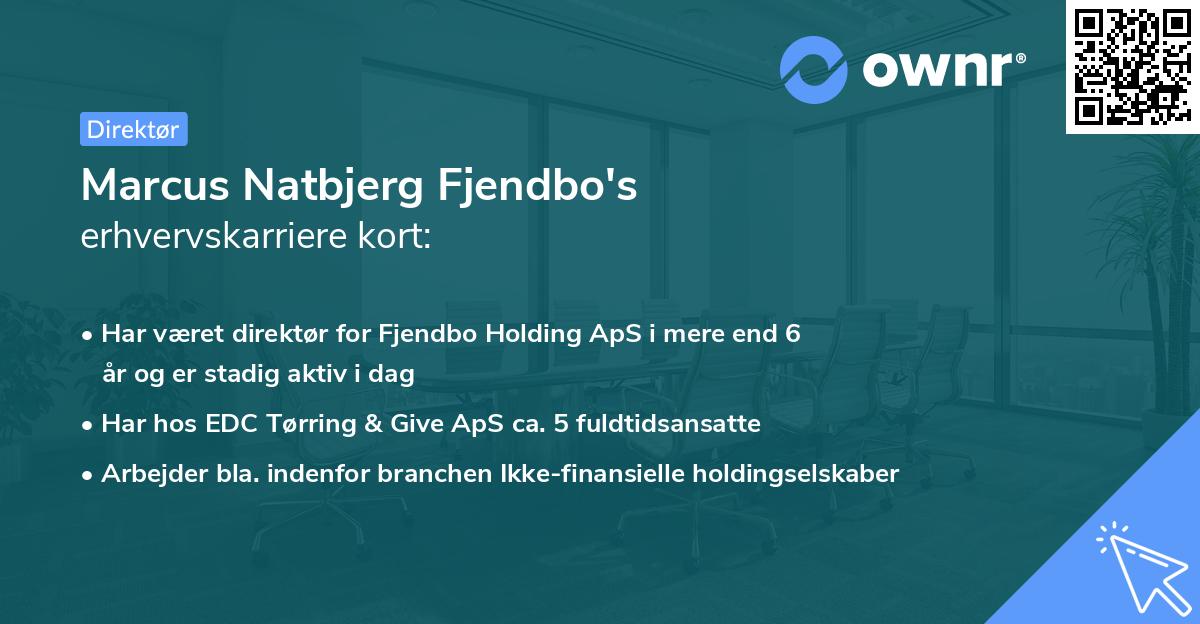 Marcus Natbjerg Fjendbo's erhvervskarriere kort