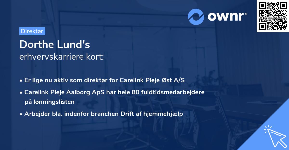 Dorthe Lund's erhvervskarriere kort