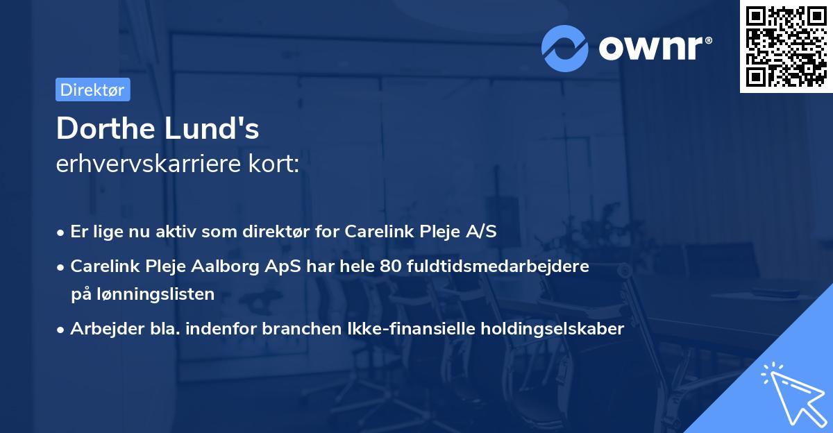 Dorthe Lund's erhvervskarriere kort