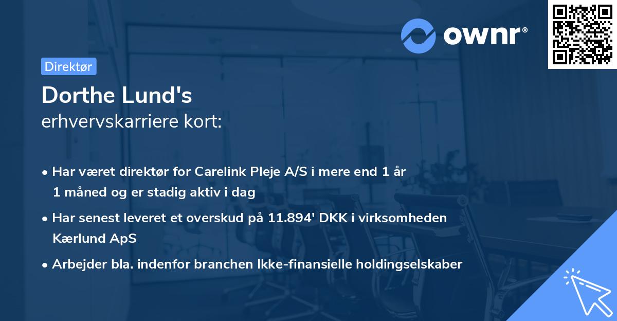 Dorthe Lund's erhvervskarriere kort
