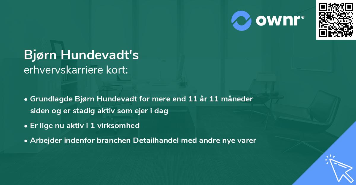Bjørn Hundevadt's erhvervskarriere kort
