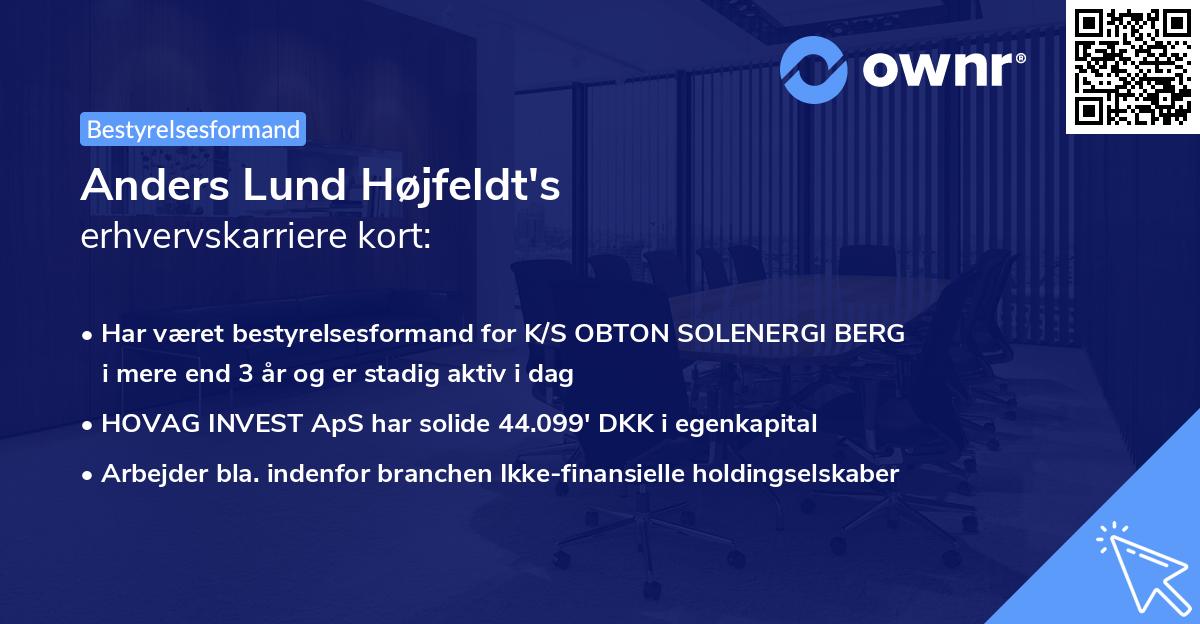 Anders Lund Højfeldt's erhvervskarriere kort