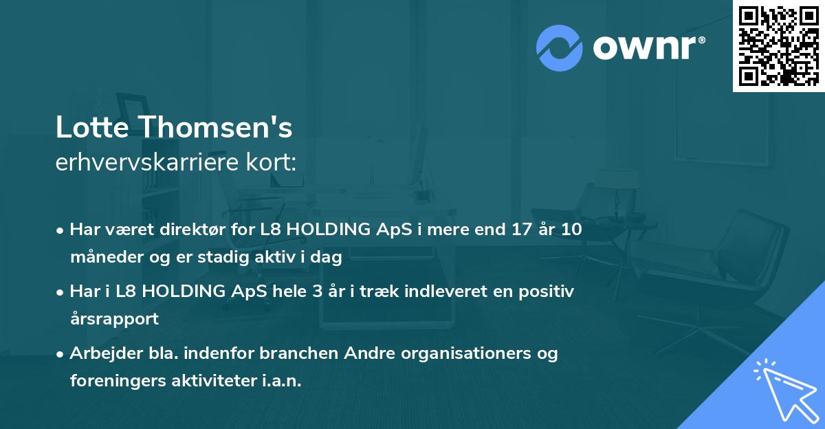 Lotte Thomsen's erhvervskarriere kort