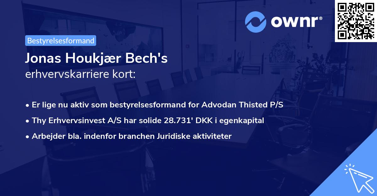 Jonas Houkjær Bech's erhvervskarriere kort