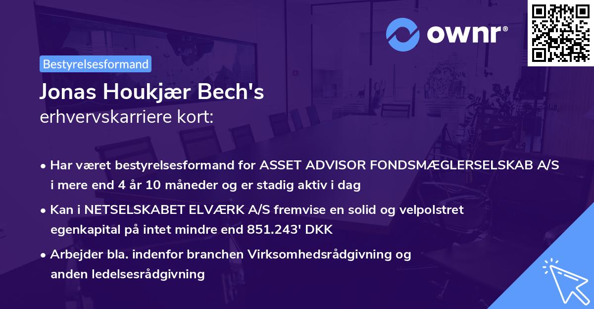 Jonas Houkjær Bech's erhvervskarriere kort