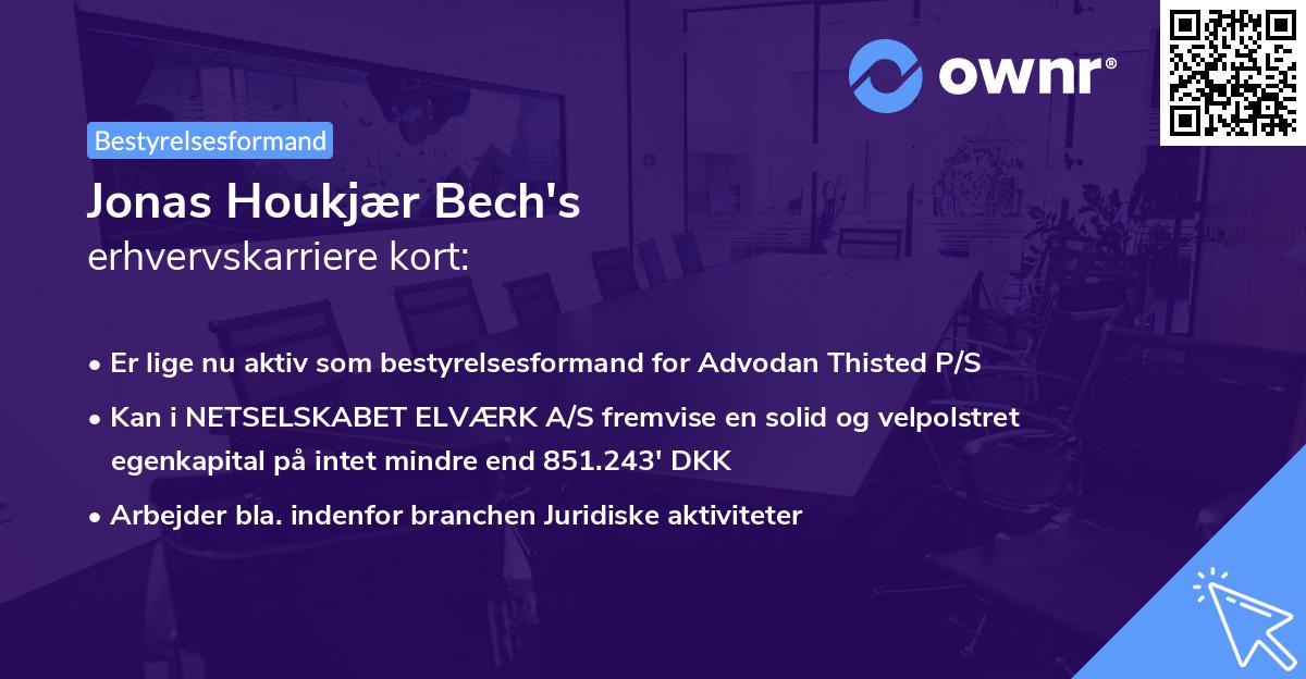 Jonas Houkjær Bech's erhvervskarriere kort