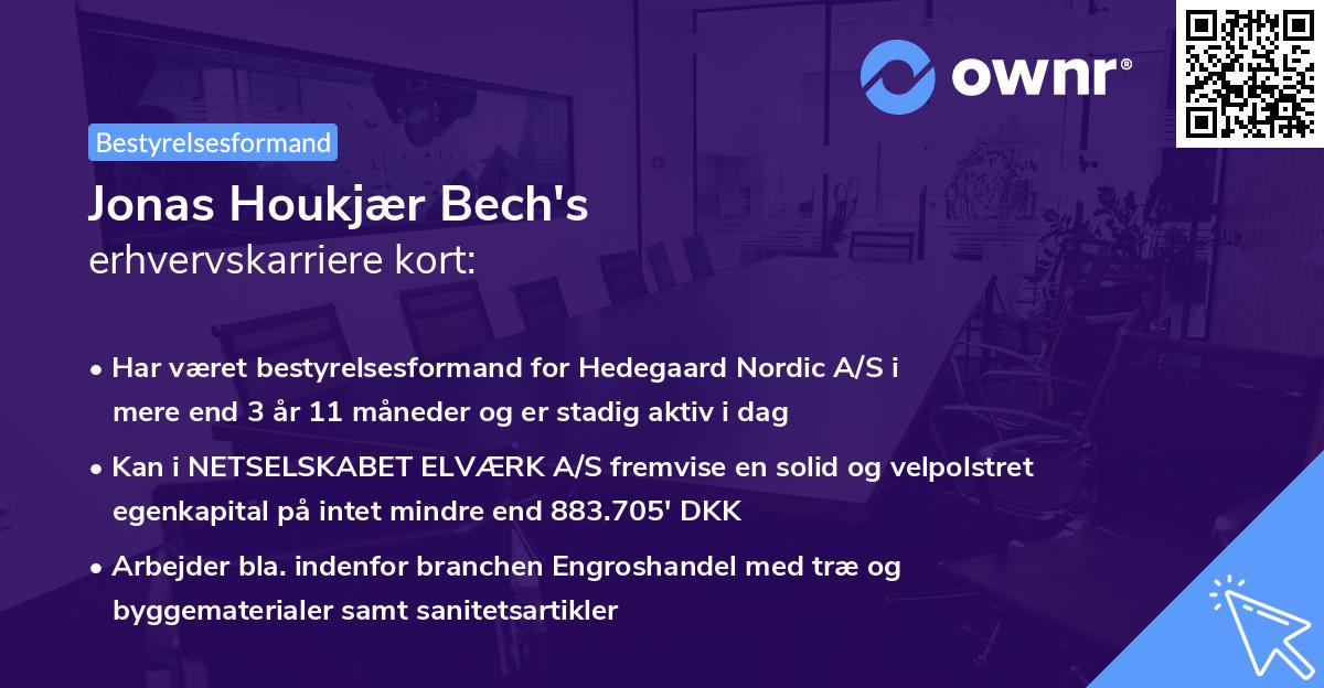 Jonas Houkjær Bech's erhvervskarriere kort