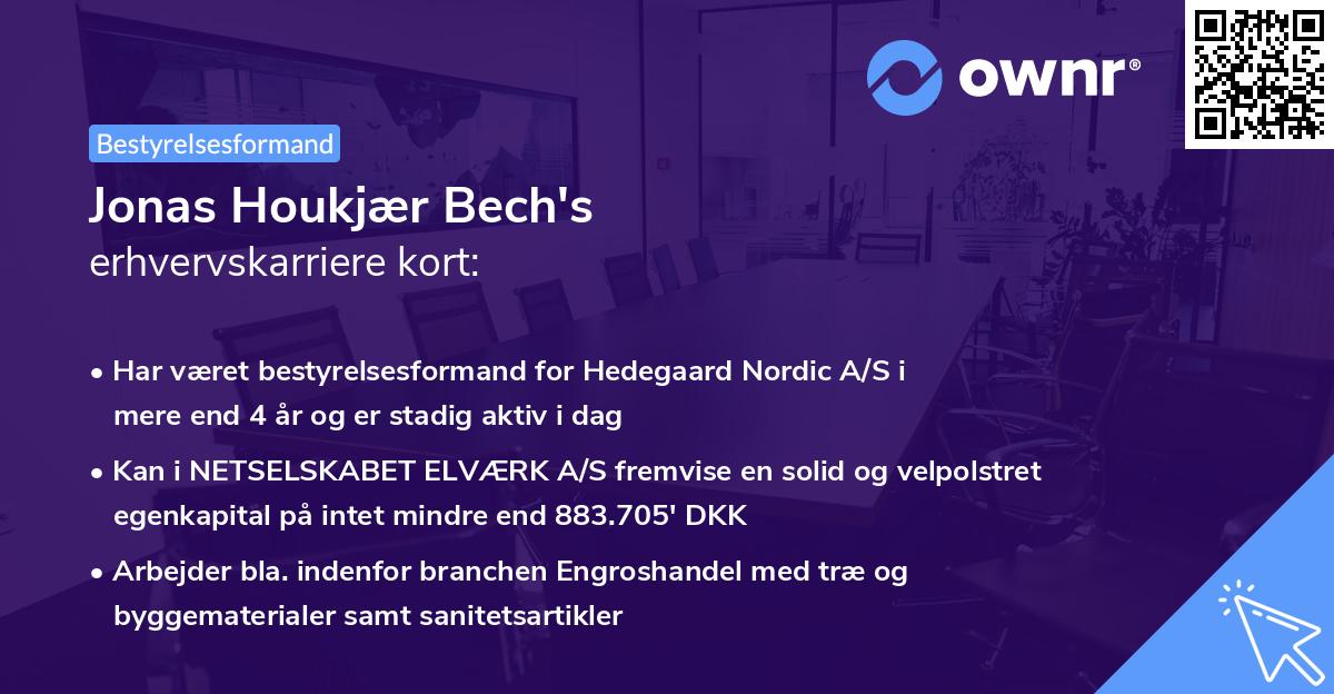 Jonas Houkjær Bech's erhvervskarriere kort
