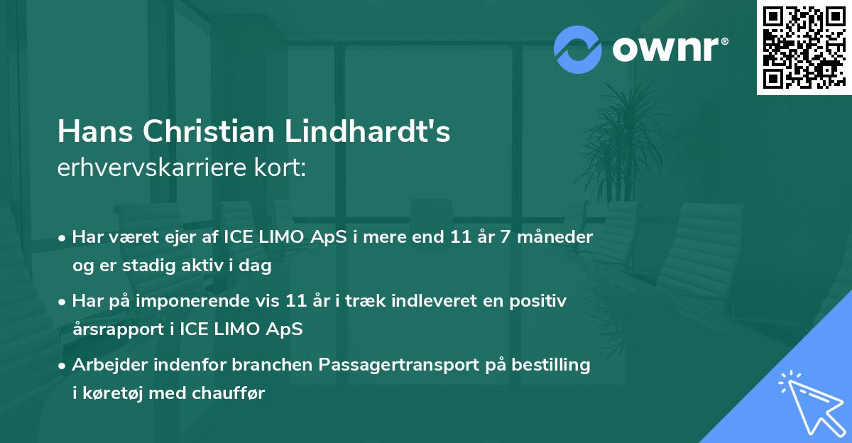 Hans Christian Lindhardt's erhvervskarriere kort