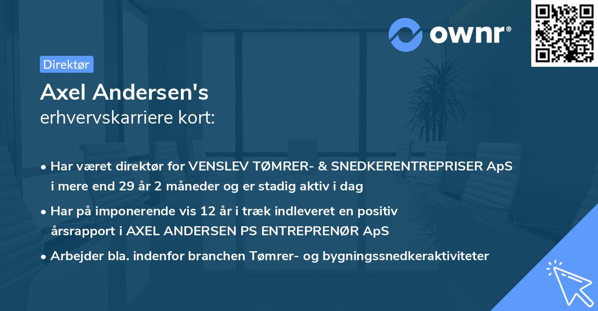 Axel Andersen's erhvervskarriere kort