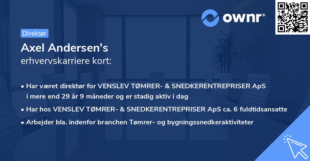 Axel Andersen's erhvervskarriere kort