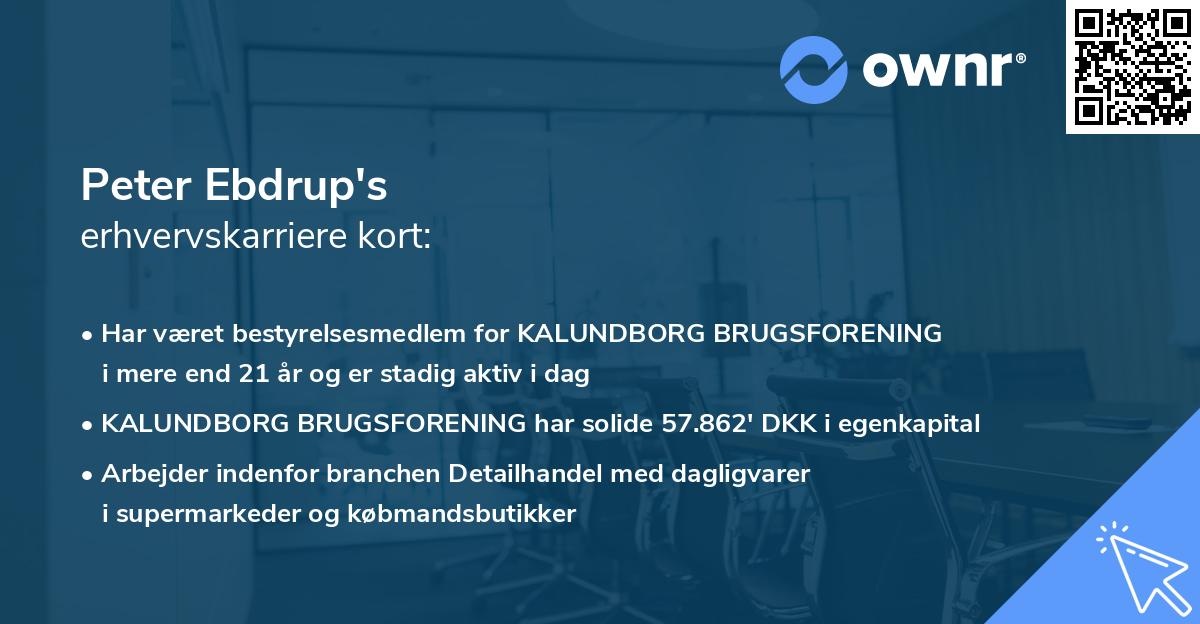 Peter Ebdrup's erhvervskarriere kort