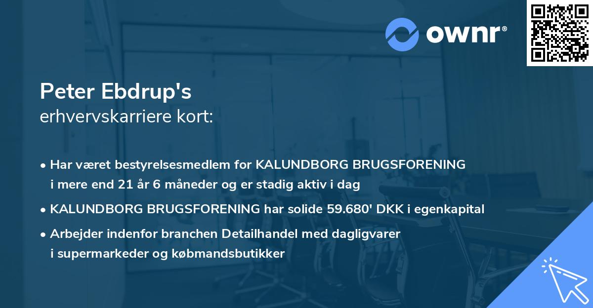Peter Ebdrup's erhvervskarriere kort