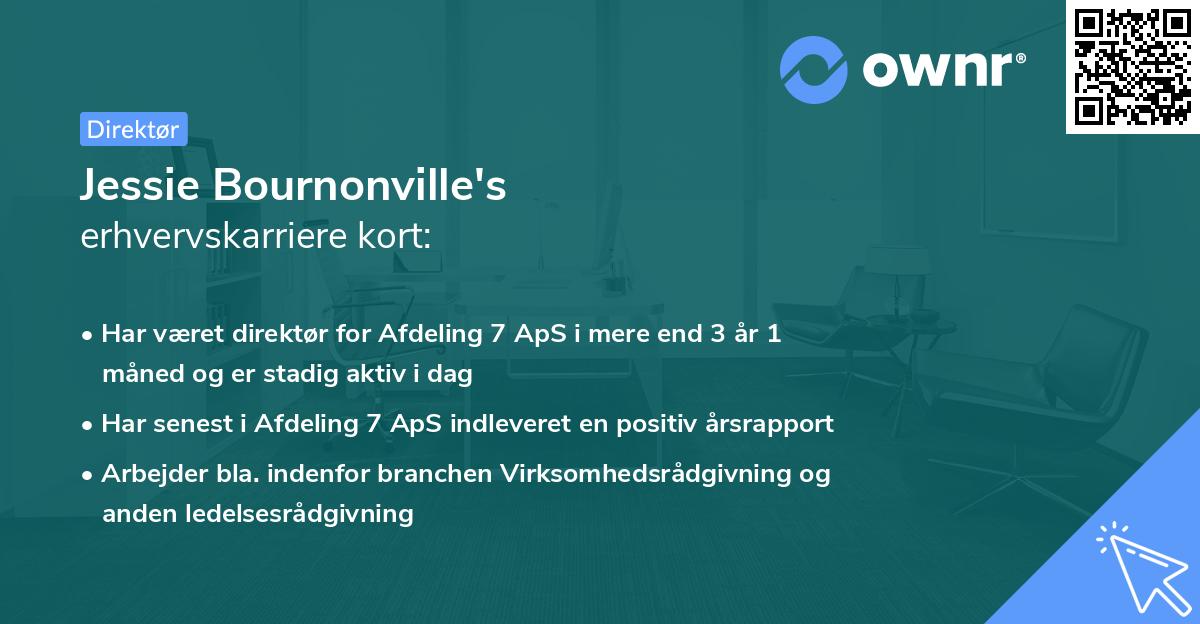 Jessie Bournonville's erhvervskarriere kort