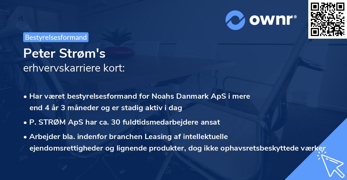 Peter Strøm's erhvervskarriere kort