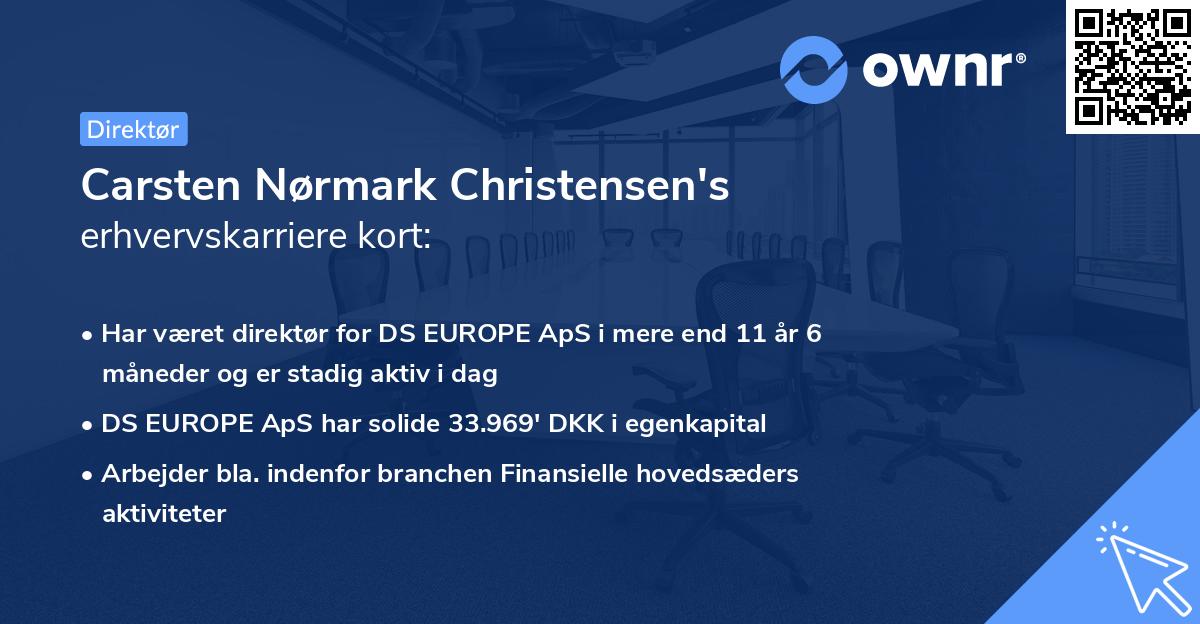Carsten Nørmark Christensen's erhvervskarriere kort