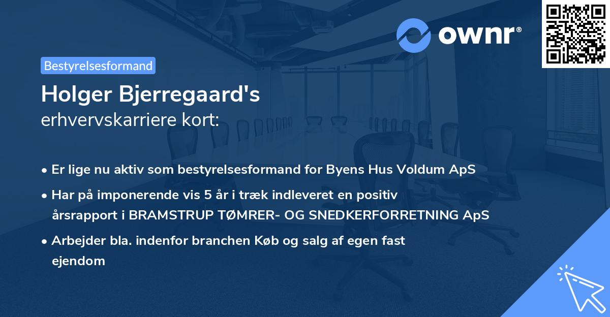 Holger Bjerregaard's erhvervskarriere kort