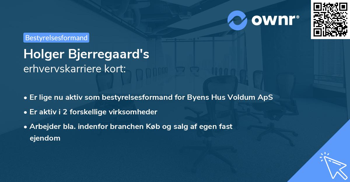 Holger Bjerregaard's erhvervskarriere kort