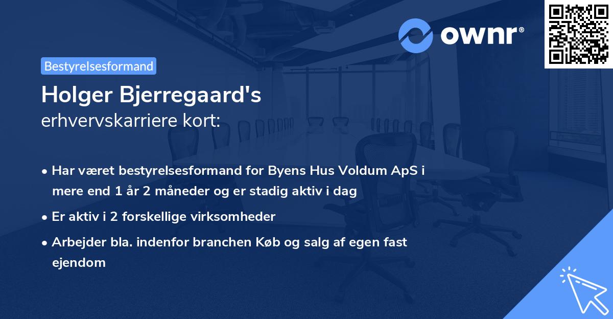 Holger Bjerregaard's erhvervskarriere kort