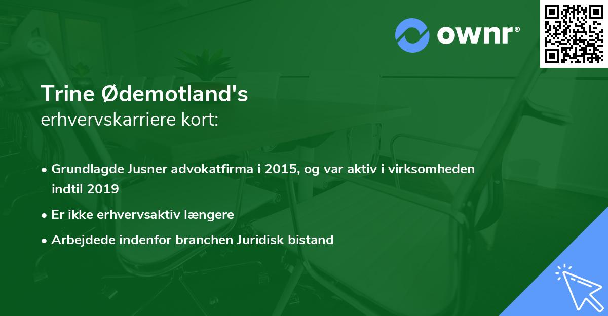 Trine Ødemotland's erhvervskarriere kort