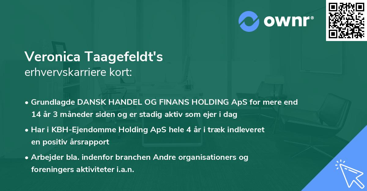 Veronica Taagefeldt's erhvervskarriere kort