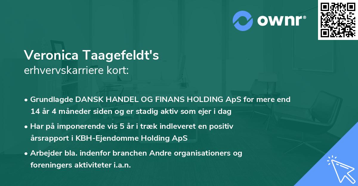 Veronica Taagefeldt's erhvervskarriere kort