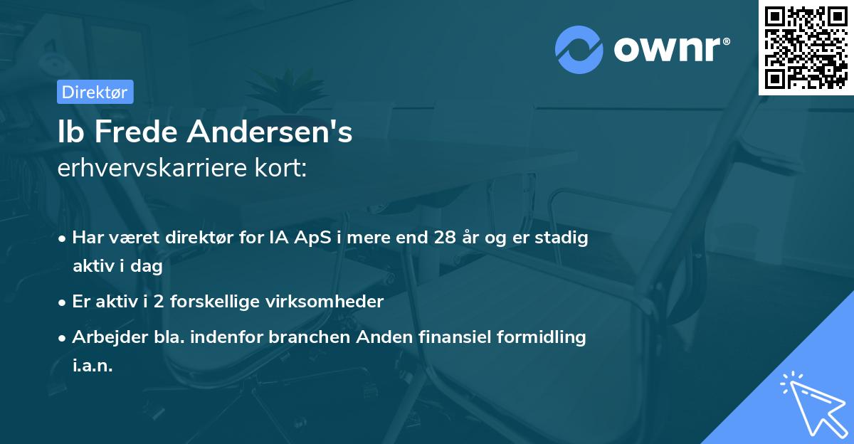Ib Frede Andersen's erhvervskarriere kort