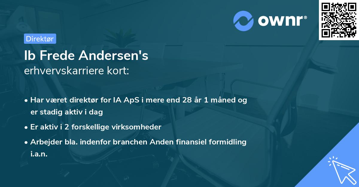 Ib Frede Andersen's erhvervskarriere kort