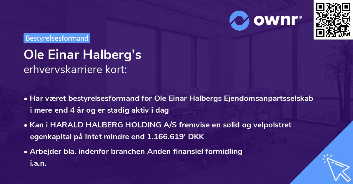 Ole Einar Halberg's erhvervskarriere kort