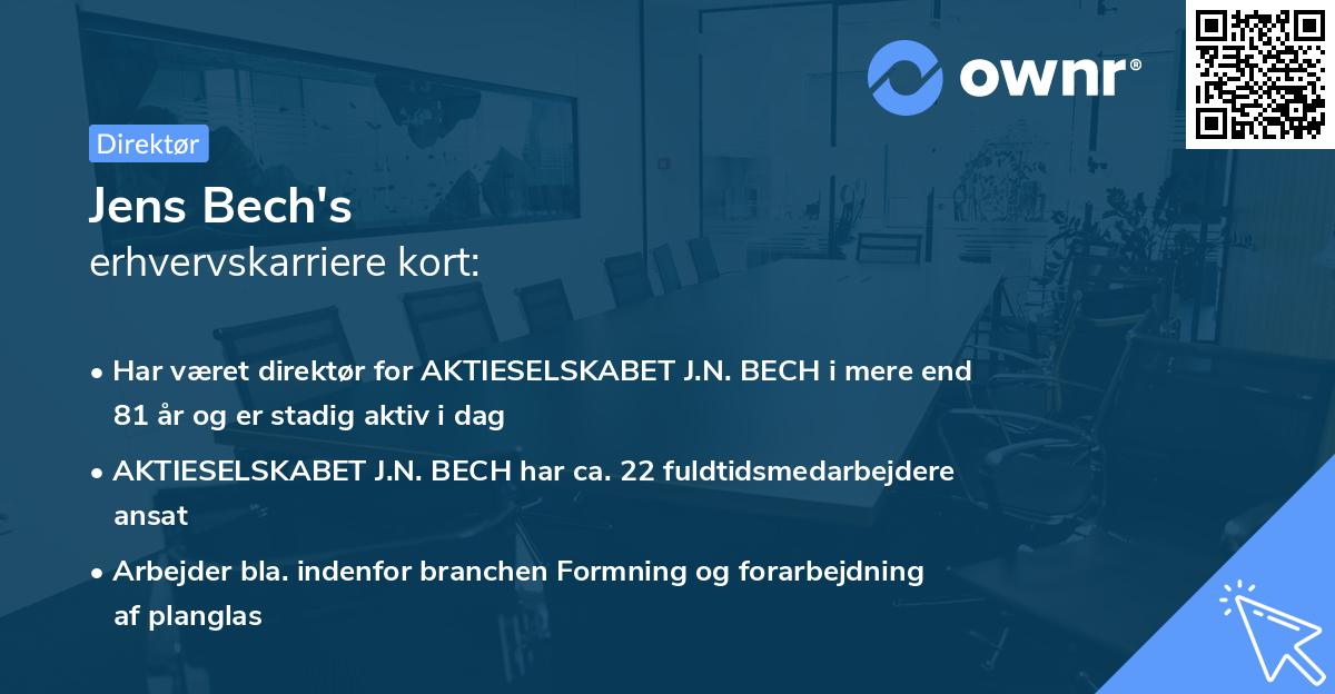 Jens Bech's erhvervskarriere kort