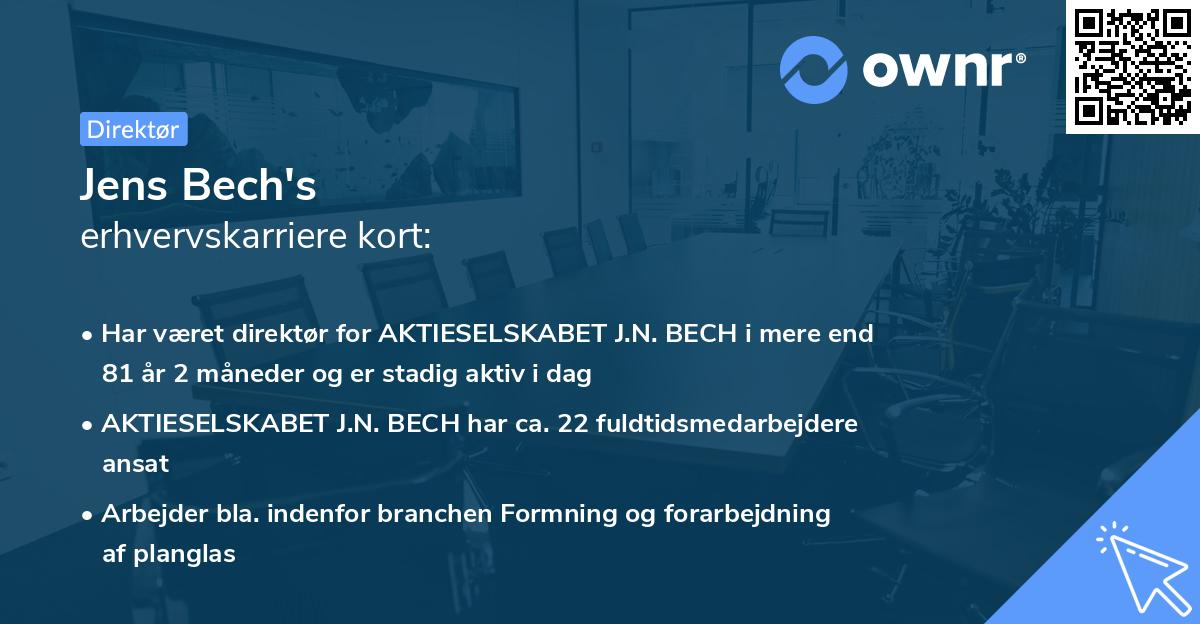 Jens Bech's erhvervskarriere kort