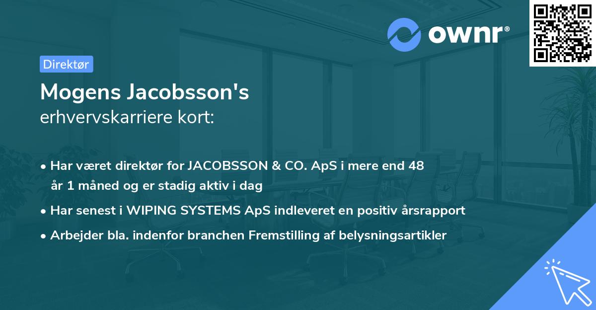 Mogens Jacobsson's erhvervskarriere kort