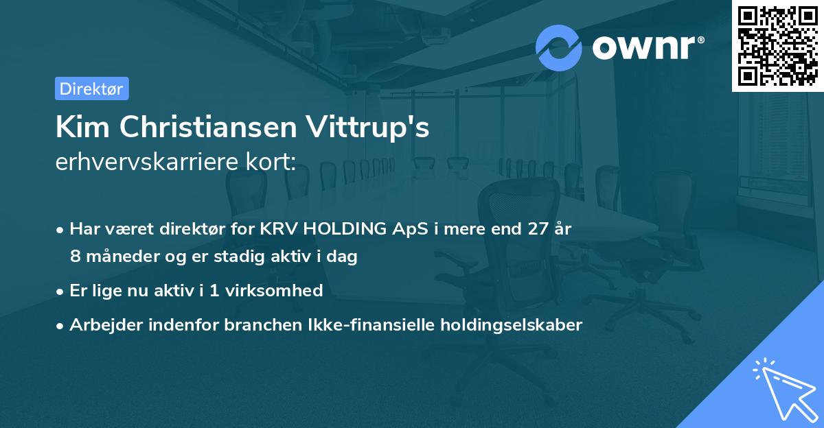 Kim Christiansen Vittrup's erhvervskarriere kort