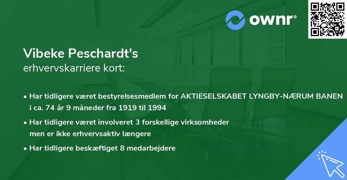 Vibeke Peschardt's erhvervskarriere kort