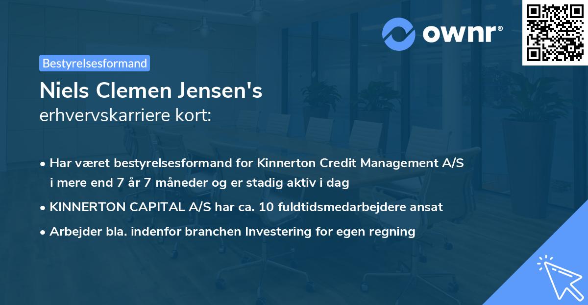 Niels Clemen Jensen's erhvervskarriere kort
