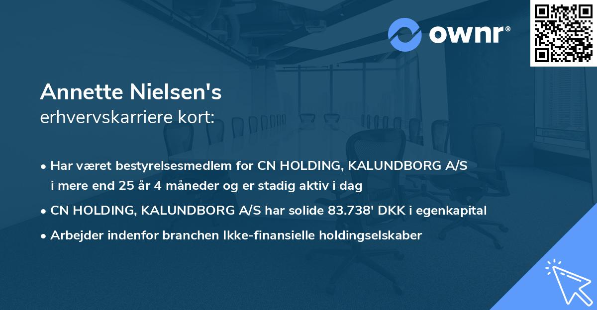 Annette Nielsen's erhvervskarriere kort