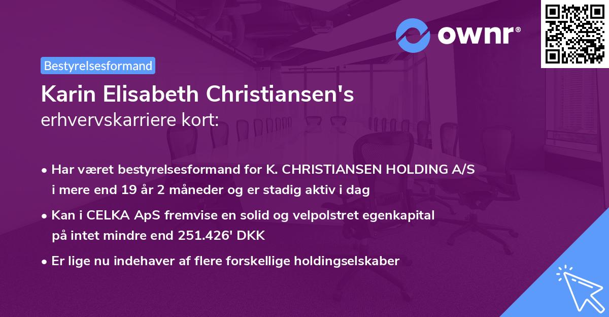 Karin Elisabeth Christiansen's erhvervskarriere kort