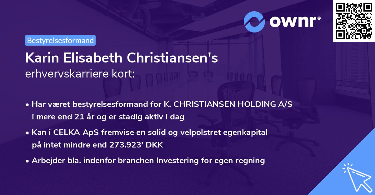 Karin Elisabeth Christiansen's erhvervskarriere kort
