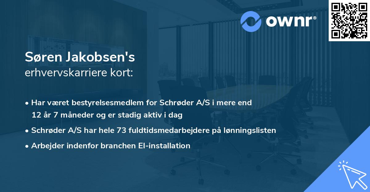 Søren Jakobsen's erhvervskarriere kort