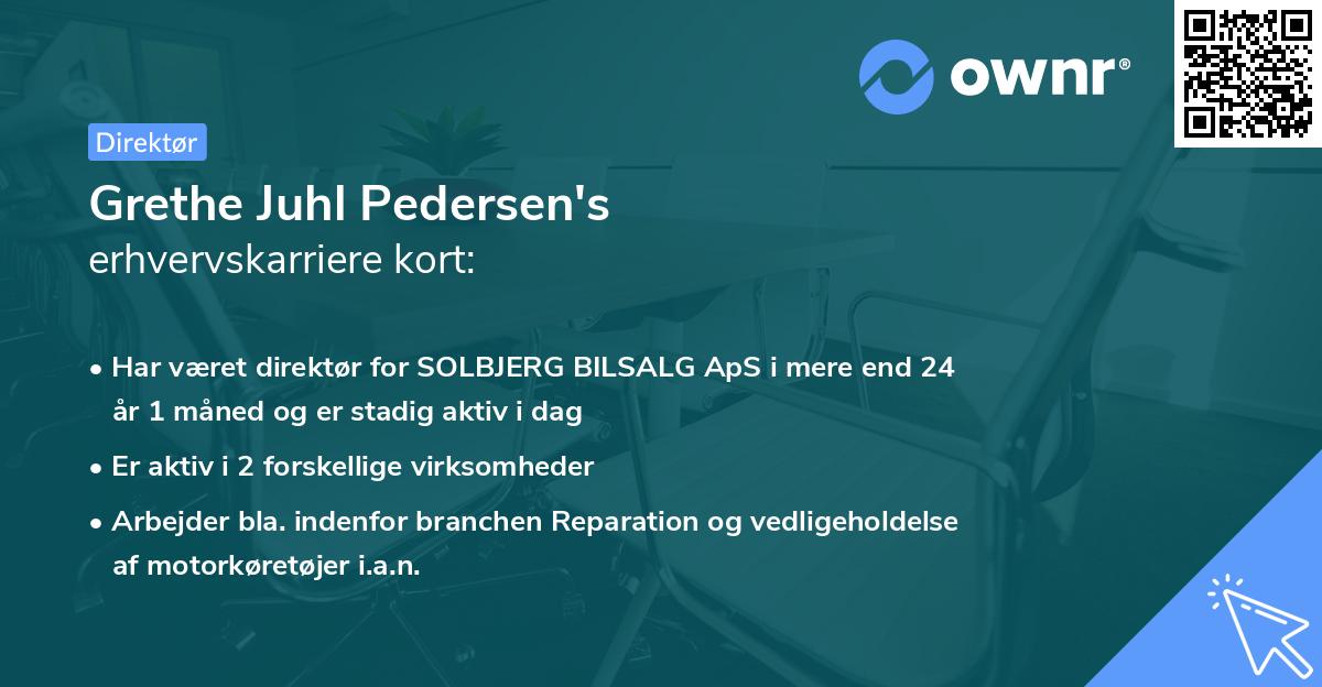 Grethe Juhl Pedersen's erhvervskarriere kort