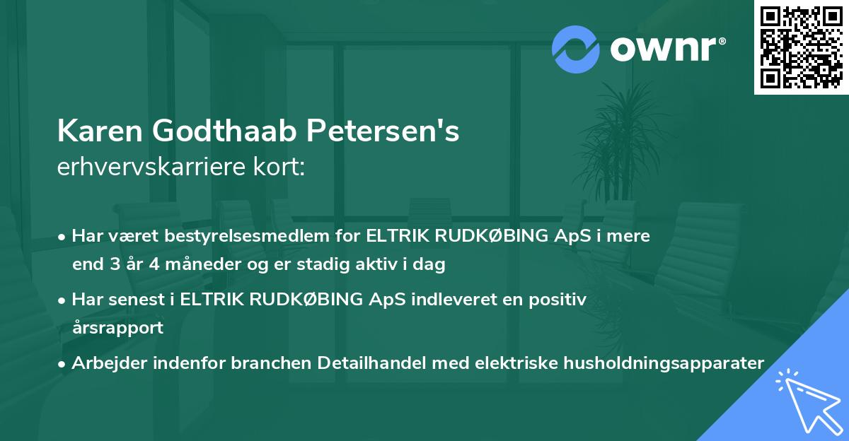 Karen Godthaab Petersen's erhvervskarriere kort