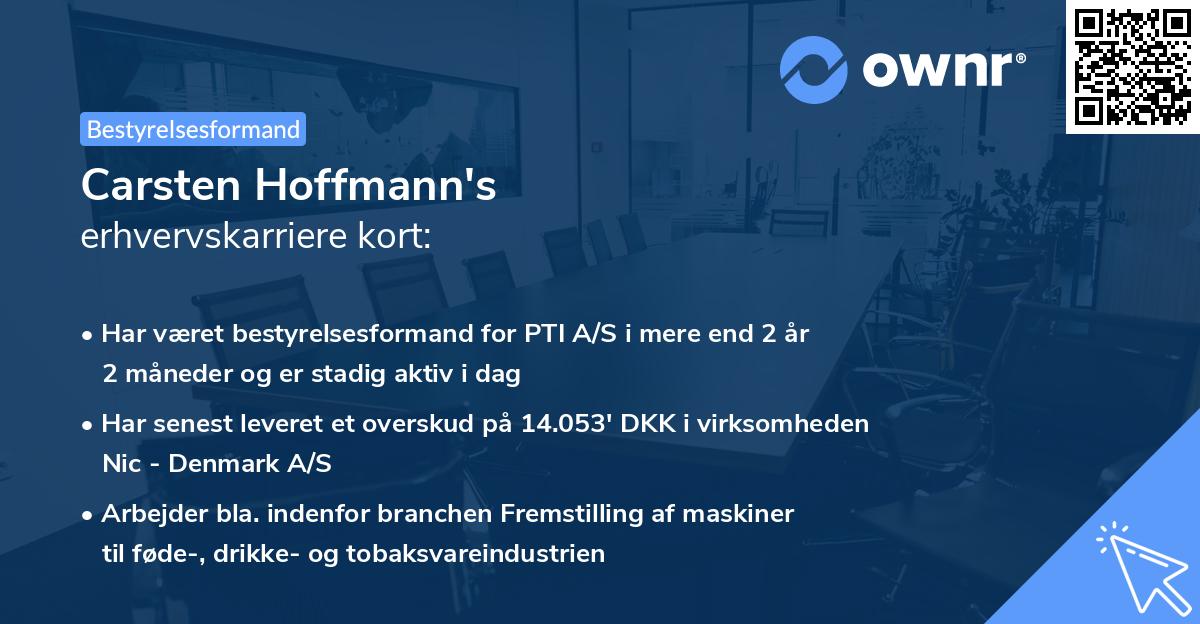 Carsten Hoffmann's erhvervskarriere kort