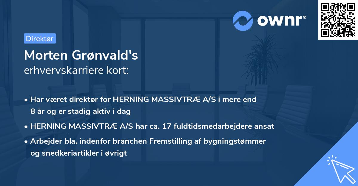 Morten Grønvald's erhvervskarriere kort