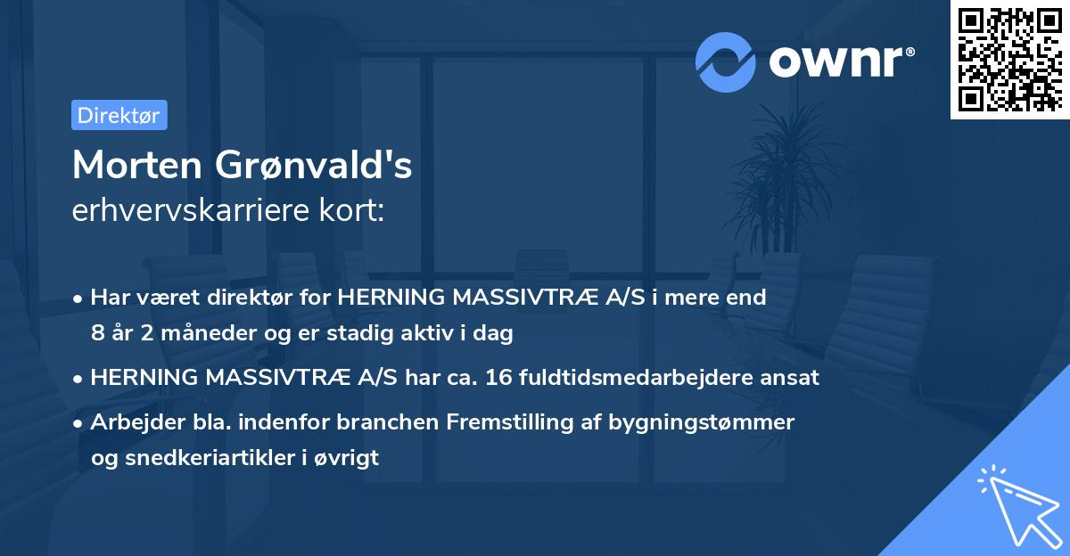 Morten Grønvald's erhvervskarriere kort