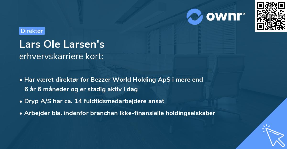 Lars Ole Larsen's erhvervskarriere kort