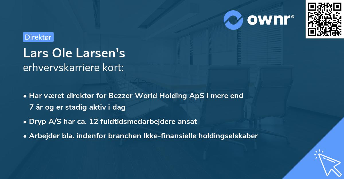 Lars Ole Larsen's erhvervskarriere kort